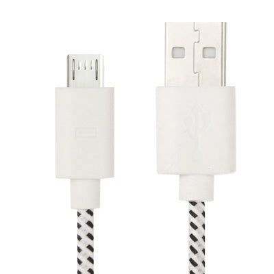 Nylon Netting Style Micro 5 Pin USB Data Transfer / Charge Cable, Length: 3m