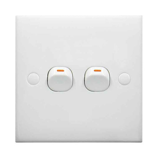Electric Wall Switch (Size: 86 x 86mm), 2 Switch