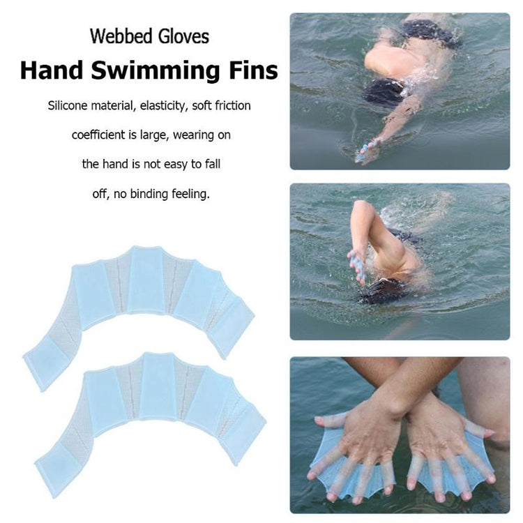 Finger Flexible Silicone Swimming Gloves (Large Size), Size : S  Blue, Size : M  Blue, Size : L Blue