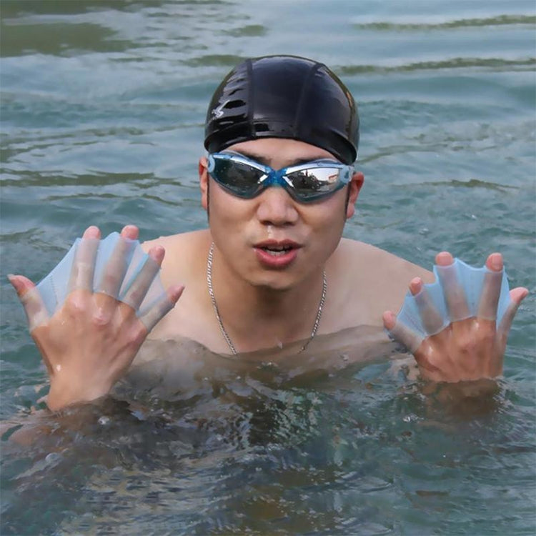 Finger Flexible Silicone Swimming Gloves (Large Size), Size : S  Blue, Size : M  Blue, Size : L Blue