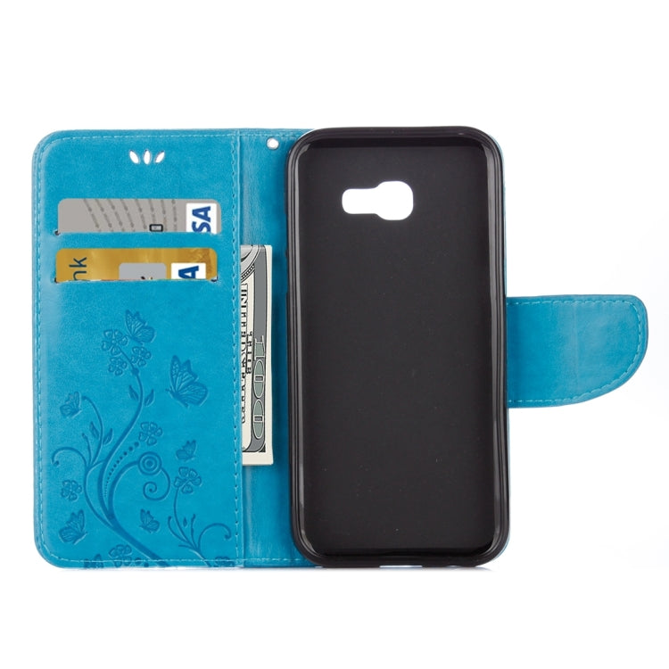 For Galaxy A5 (2017) / A520 Butterflies Love Flowers Embossing Horizontal Flip Leather Case with Holder & Card Slots & Wallet & Lanyard, For Galaxy A5 (2017)