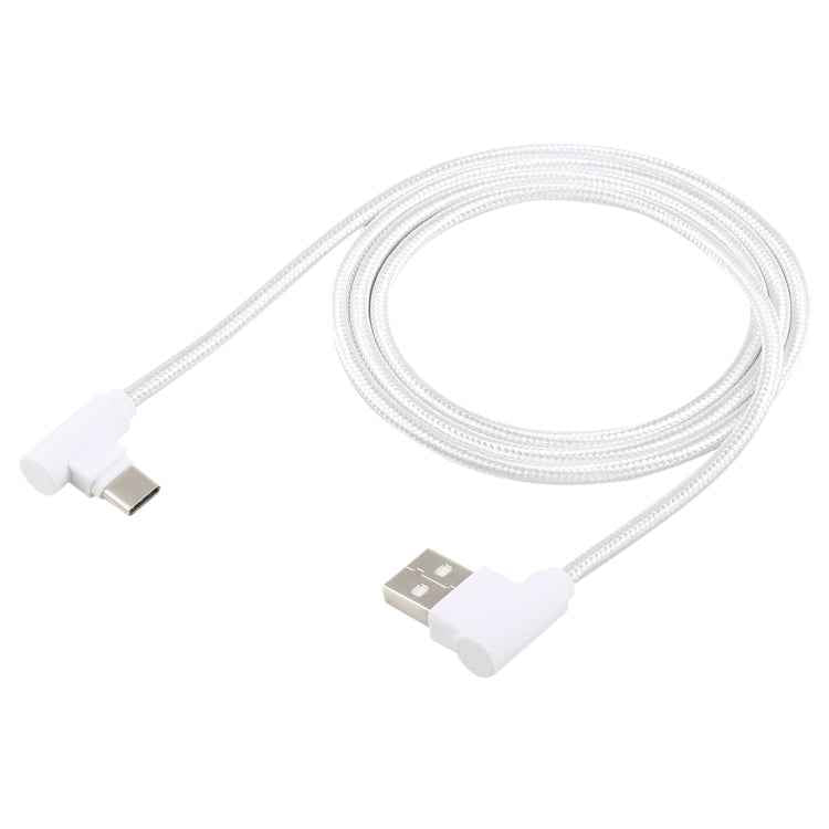 1.2m 2A 90 Copper Wires Woven Elbow USB-C / Type-C 3.1 to USB 2.0 Data / Charger Cable