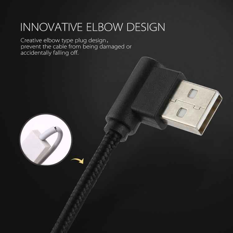 1m USB to USB-C / Type-C Nylon Weave Style Double Elbow Charging Cable