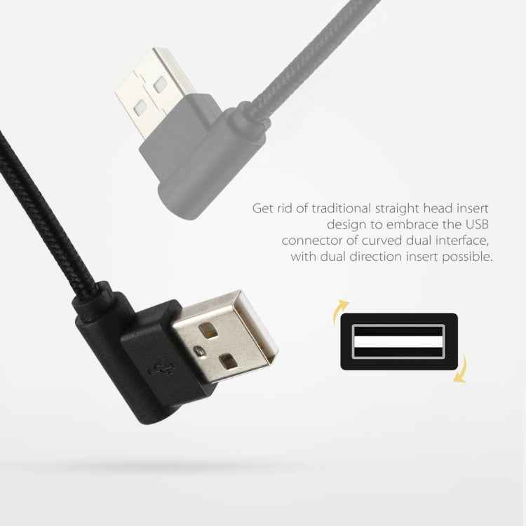 1m USB to USB-C / Type-C Nylon Weave Style Double Elbow Charging Cable