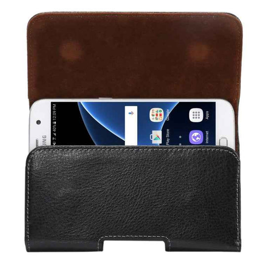 5.2 inch Litchi Texture Vertical Flip Thwartwise Genuine Leather Case / Waist Bag with Rotatable Back Splint for iPhone X  & Galaxy S7 & S6 Edge & S6 & S5, Sony Xperia Z5 & Z4 & Z3, Huawei P9 & P8, etc