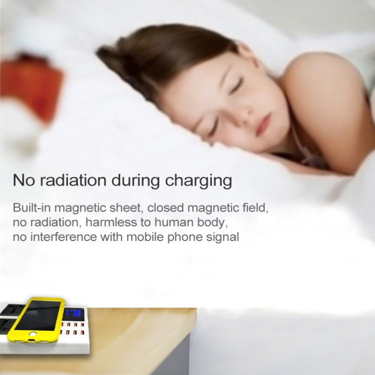 YC-CDA10W 10W Multi Port USB Intelligent Digital Display Fast Charging Wireless Charger, UK Plug, SAS1048A, SAS1048B, SAS1048C