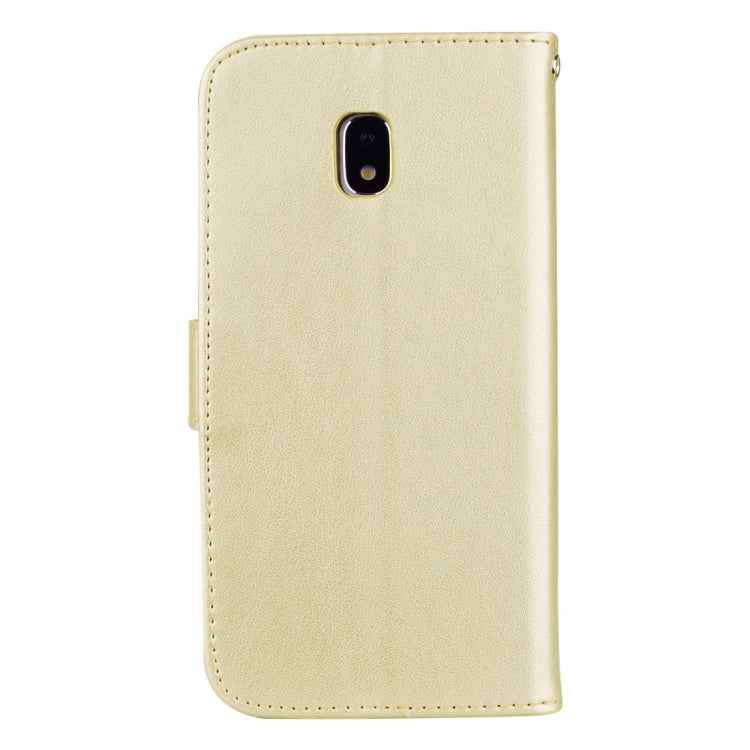For Galaxy J3 (2017) / J330 (EU Version) Roses Pressed Flower Pattern Horizontal Flip Leather Case with Holder & Card Slots & Wallet