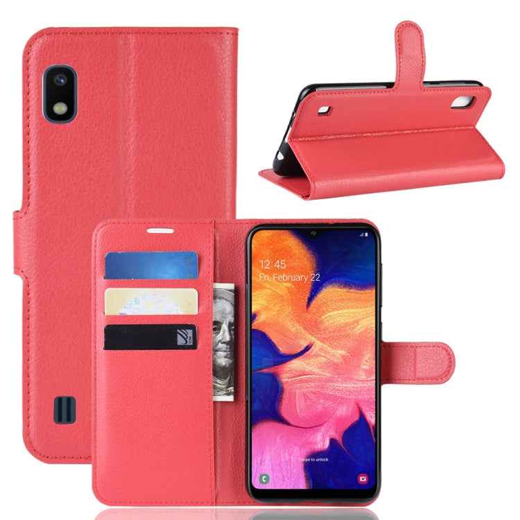 Litchi Texture Horizontal Flip Leather Case for Galaxy A10, with Wallet & Holder & Card Slots