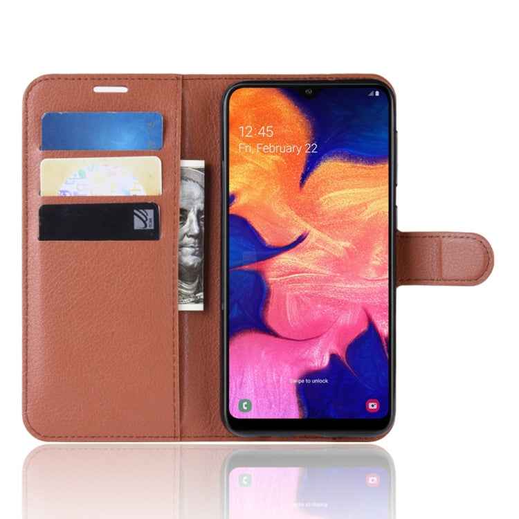 Litchi Texture Horizontal Flip Leather Case for Galaxy A10, with Wallet & Holder & Card Slots