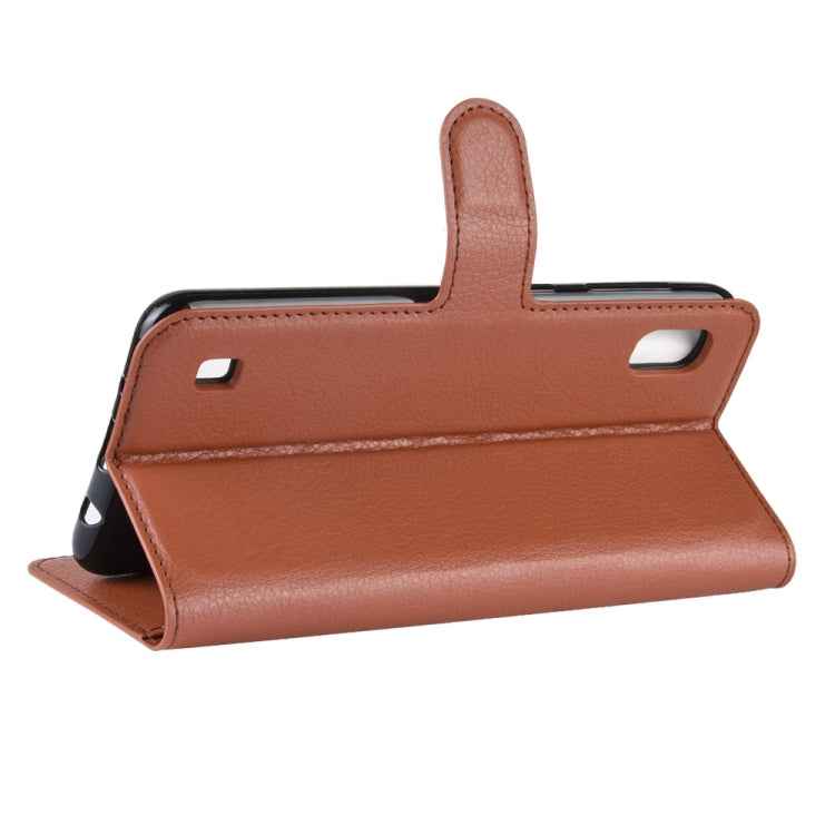 Litchi Texture Horizontal Flip Leather Case for Galaxy A10, with Wallet & Holder & Card Slots