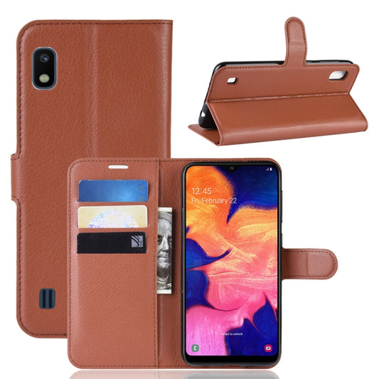 Litchi Texture Horizontal Flip Leather Case for Galaxy A10, with Wallet & Holder & Card Slots