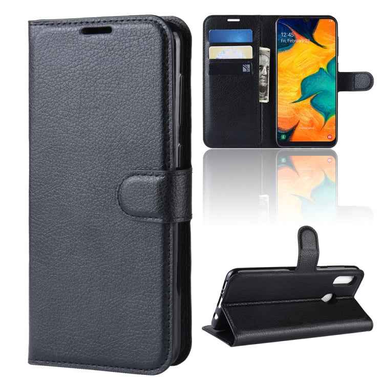 Litchi Texture Horizontal Flip Leather Case for Galaxy A30, with Wallet & Holder & Card Slots