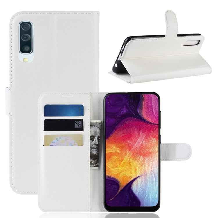Litchi Texture Horizontal Flip Leather Case for Galaxy A50, with Wallet & Holder & Card Slots