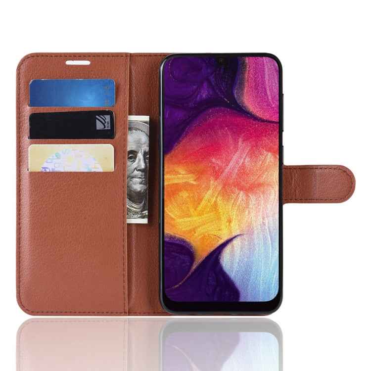 Litchi Texture Horizontal Flip Leather Case for Galaxy A50, with Wallet & Holder & Card Slots