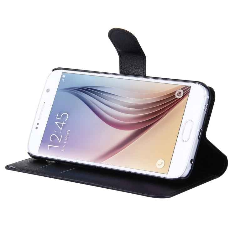 For Galaxy S6 / G920 Litchi Texture Horizontal Flip Leather Case with Holder & Card Slots & Wallet