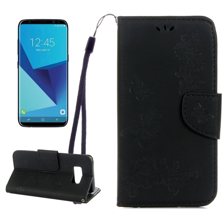 For Galaxy S8 Butterflies Embossing Horizontal Flip Leather Case with Holder & Card Slots & Wallet & Lanyard, For Galaxy S8