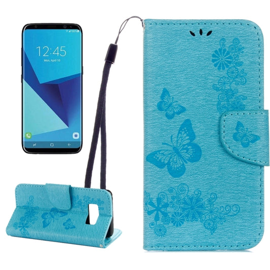 For Galaxy S8 Butterflies Embossing Horizontal Flip Leather Case with Holder & Card Slots & Wallet & Lanyard