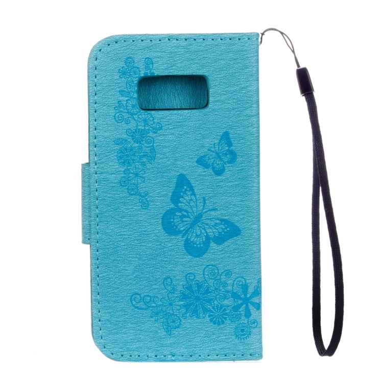 For Galaxy S8 Butterflies Embossing Horizontal Flip Leather Case with Holder & Card Slots & Wallet & Lanyard