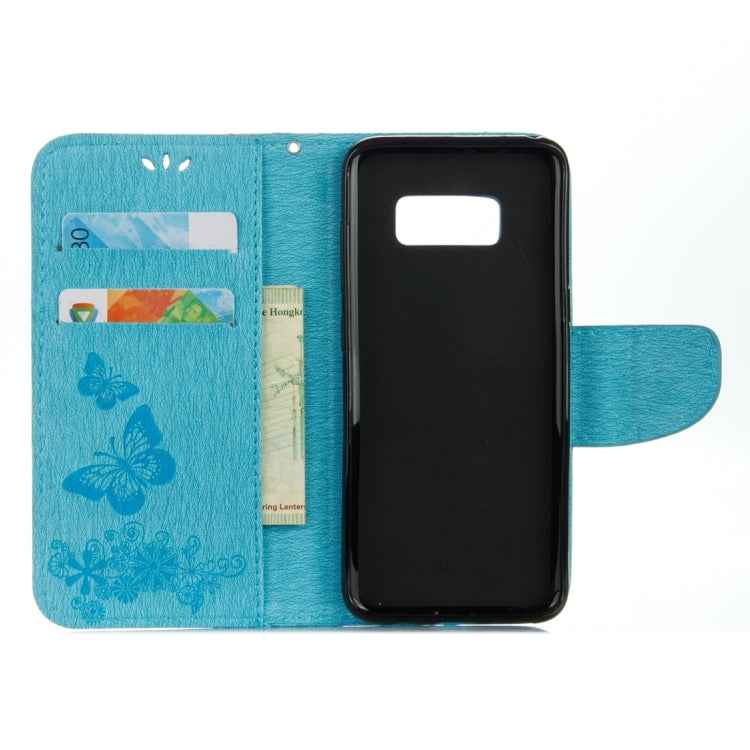 For Galaxy S8 Butterflies Embossing Horizontal Flip Leather Case with Holder & Card Slots & Wallet & Lanyard