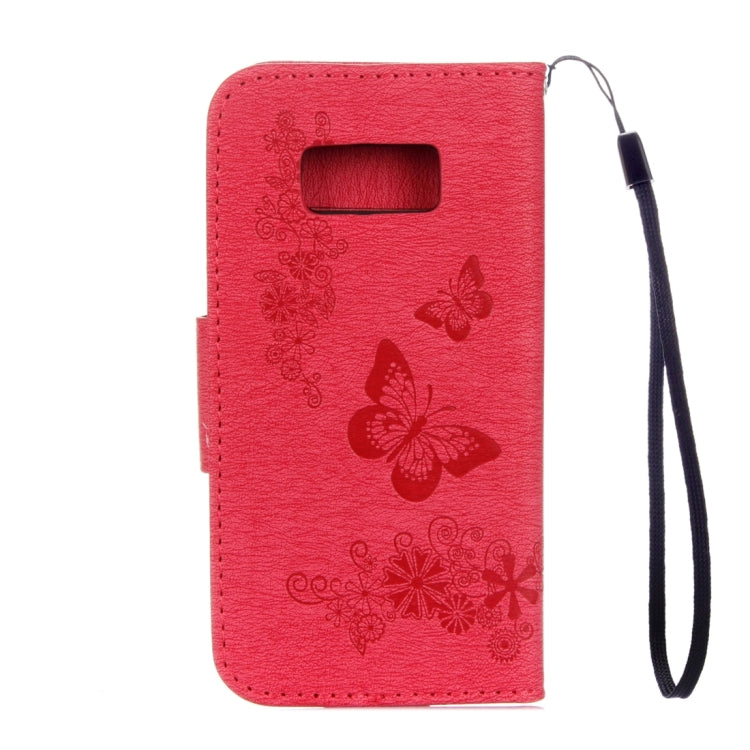 For Galaxy S8 Butterflies Embossing Horizontal Flip Leather Case with Holder & Card Slots & Wallet & Lanyard, For Galaxy S8
