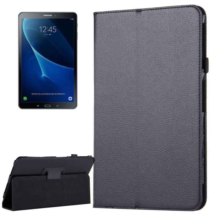 For Galaxy Tab A 10.1 / T580 Litchi Texture Magnetic Horizontal Flip Leather Case with Holder & Sleep / Wake-up Function