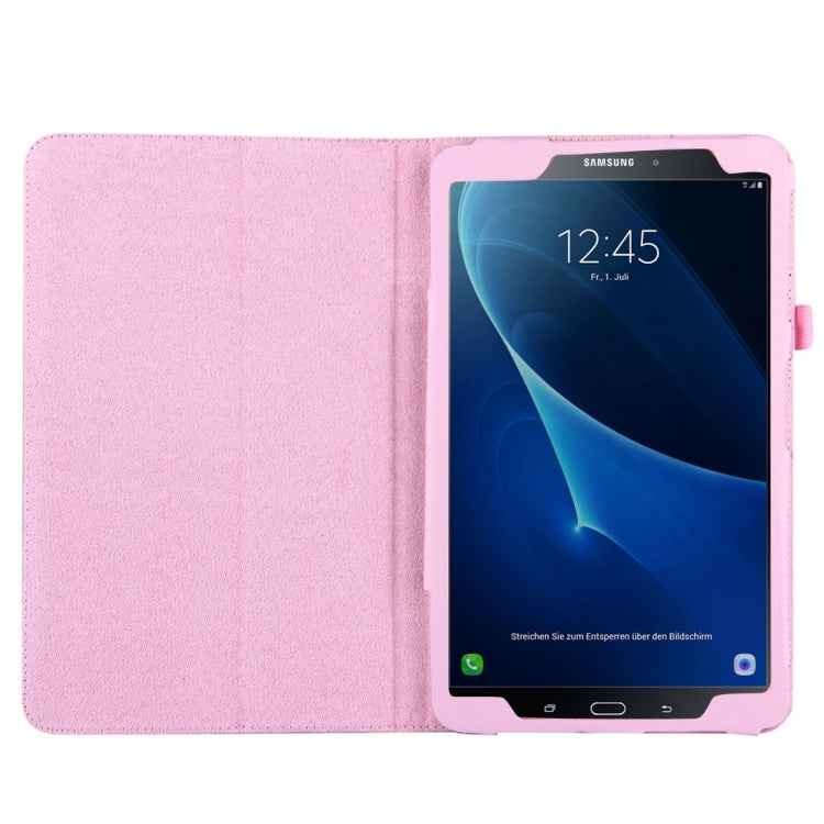 For Galaxy Tab A 10.1 / T580 Litchi Texture Magnetic Horizontal Flip Leather Case with Holder & Sleep / Wake-up Function