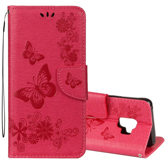 For Galaxy S9 Vintage Embossed Floral Butterfly Pattern Horizontal Flip Leather Case with Card Slot & Holder & Wallet & Lanyard