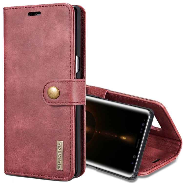DG.MING for Galaxy Note 8 Crazy Horse Texture Horizontal Flip Detachable Magnetic Protective Case with Holder & Card Slots & Wallet