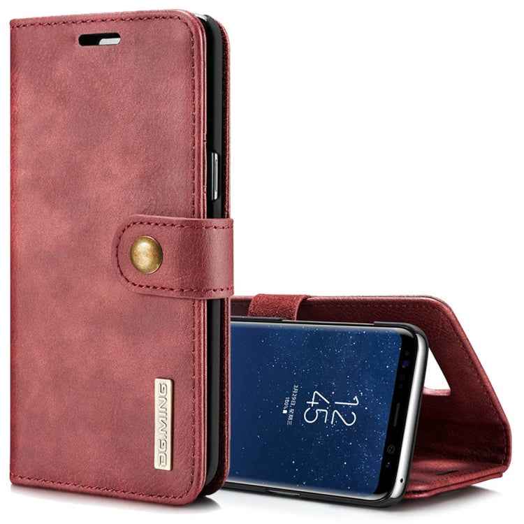 DG.MING for Galaxy S8 Crazy Horse Texture Horizontal Flip Detachable Magnetic Protective Case with Holder & Card Slots & Wallet