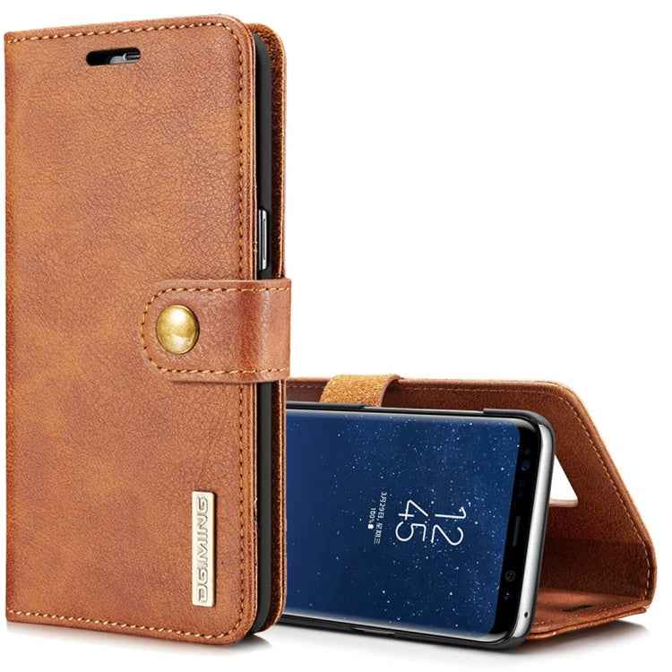 DG.MING for Galaxy S8 Crazy Horse Texture Horizontal Flip Detachable Magnetic Protective Case with Holder & Card Slots & Wallet