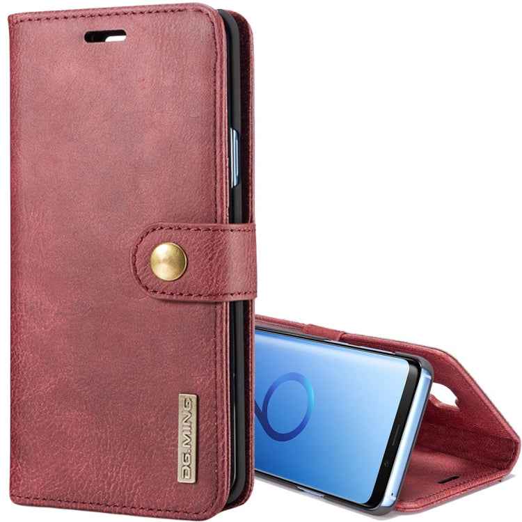DG.MING for Galaxy S9+ Crazy Horse Texture Horizontal Flip Detachable Magnetic Protective Case with Holder & Card Slots & Wallet