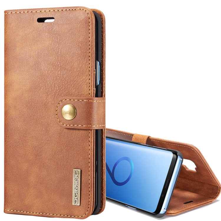 DG.MING for Galaxy S9+ Crazy Horse Texture Horizontal Flip Detachable Magnetic Protective Case with Holder & Card Slots & Wallet