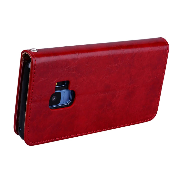 For Galaxy S9 Oil Wax Texture Horizontal Flip Leather Case with Holder & Card Slots & Wallet
