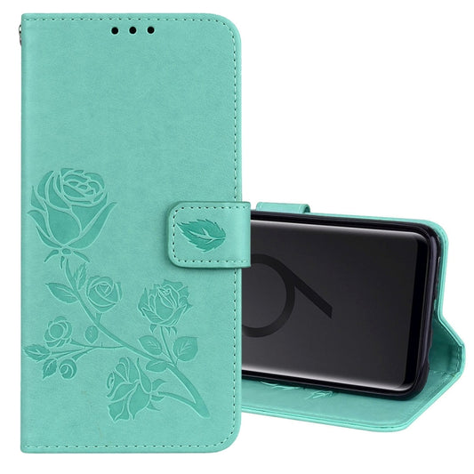 Rose Embossed Horizontal Flip Environmental PU Leather Case with Holder & Card Slots & Wallet for Galaxy S9+