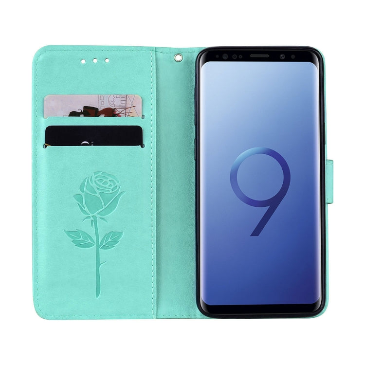 For Galaxy S9 Rose Embossed Horizontal Flip Environmental PU Leather Case with Holder & Card Slots & Wallet