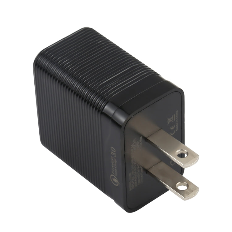 LZ-728 QC 3.0 USB + PD 20W USB-C / Type-C Fast Travel Charger, US Plug