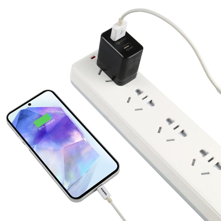 LZ-728 QC 3.0 USB + PD 20W USB-C / Type-C Fast Travel Charger, US Plug