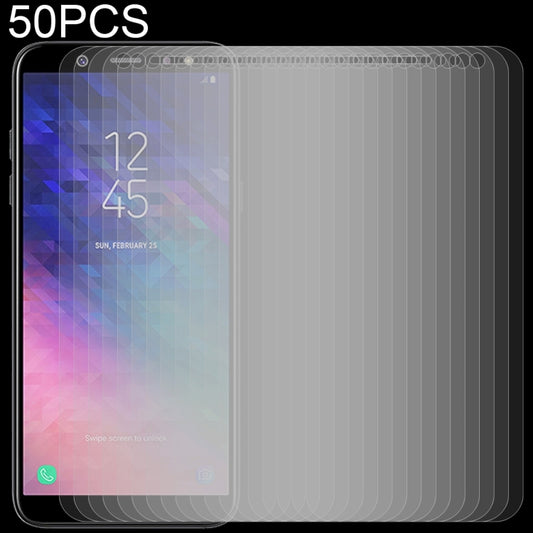 50 PCS 0.26mm 9H 2.5D Tempered Glass Film for Galaxy A6+ (2018)