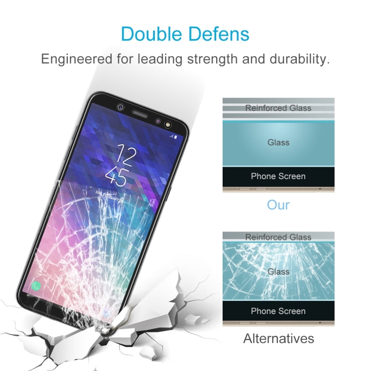 100 PCS 0.26mm 9H 2.5D Tempered Glass Film for Galaxy A6+ (2018)