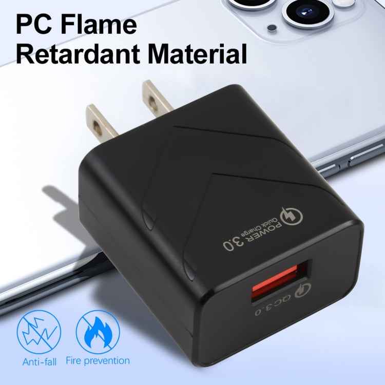 LZ-715 18W QC3.0 USB Single Port Fast Travel Charger, US Plug, US Plug