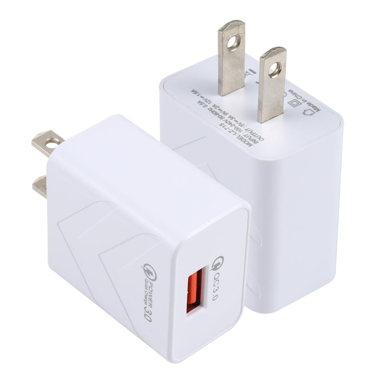 LZ-715 18W QC3.0 USB Single Port Fast Travel Charger, US Plug, US Plug
