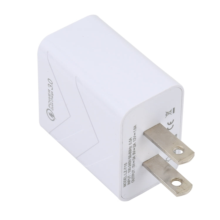LZ-715 18W QC3.0 USB Single Port Fast Travel Charger, US Plug, US Plug