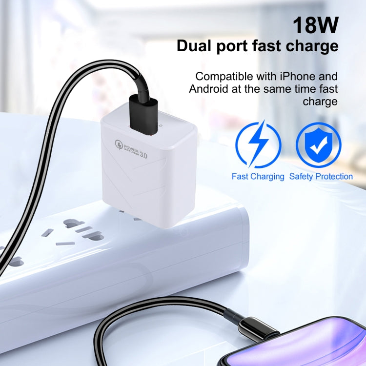 LZ-715 18W QC3.0 USB Single Port Fast Travel Charger, US Plug, US Plug