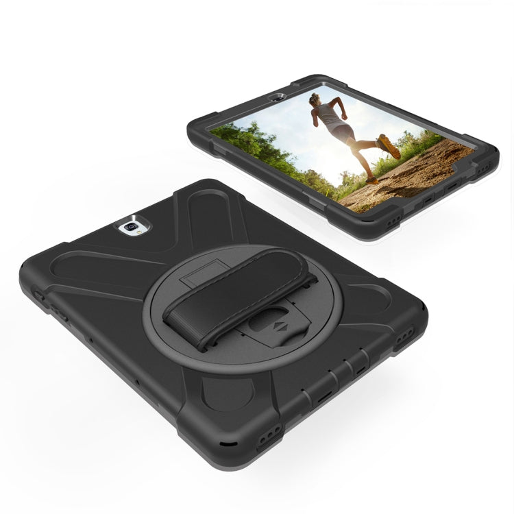 For Galaxy Tab S3 9.7 inch T820 360 Degree Rotation PC + Silicone Protective Case with Holder & Hand-strap, For Galaxy Tab S3 9.7 inch T820