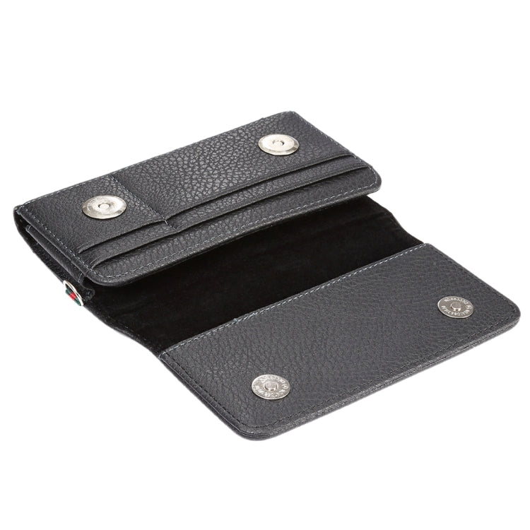 Universal Litchi Texture Vertical Flip Thwartwise PU Leather Case / Waist Bag with Back Splint & Card Slots & 15cm Lanyard for Galaxy S7 Edge & S7 & S6 Edge & S6, Huawei P9 & P9 Lite & P9 Plus & Sony Xperia Z5, Xiaomi Redmi 4, Size: 15.5 x 8 x 1.8 cm