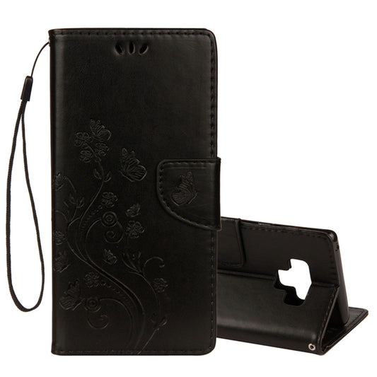 Embossed Butterfly Pattern Horizontal Flip Leather Case with Card Slot & Holder & Wallet & Lanyard For Galaxy Note9