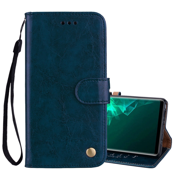 Business Style Oil Wax Texture Horizontal Flip Leather Case, with Holder & Card Slots & Wallet For Galaxy Note9