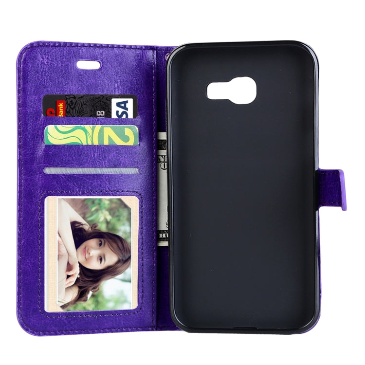 For Galaxy A3 (2017) / A320 Crazy Horse Texture Horizontal Flip PU Leather Case with Holder & Card Slots & Wallet & Photo Frame & Lanyard & Magnetic Buckle
