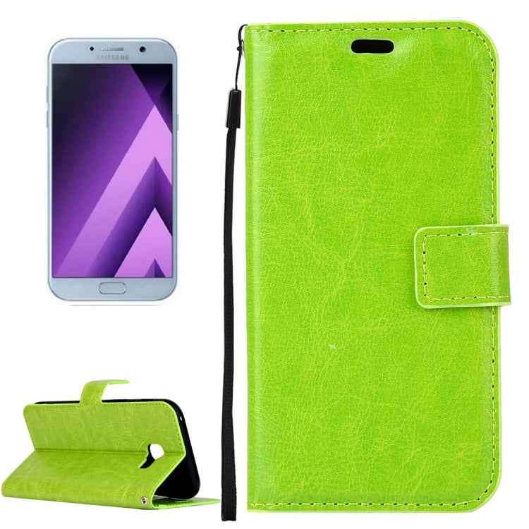 For Galaxy A5 (2017) / A520 Crazy Horse Texture Horizontal Flip PU Leather Case with Holder & Card Slots & Wallet & Photo Frame & Lanyard & Magnetic Buckle