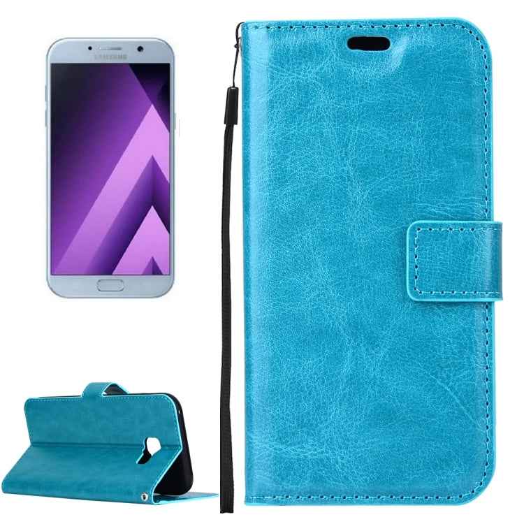 For Galaxy A5 (2017) / A520 Crazy Horse Texture Horizontal Flip PU Leather Case with Holder & Card Slots & Wallet & Photo Frame & Lanyard & Magnetic Buckle